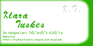 klara tuskes business card